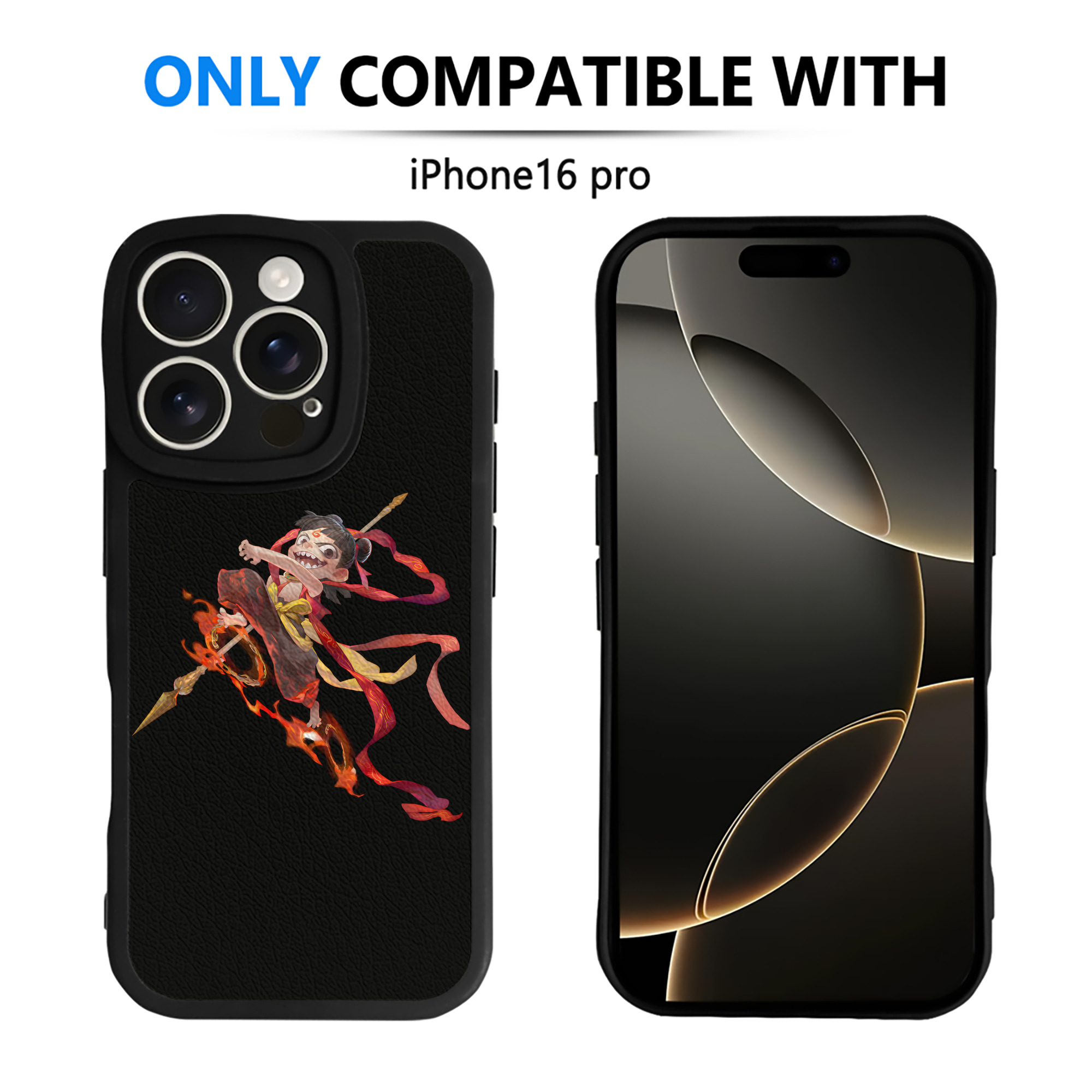 （画像用） Ne Zha 2 ナタ 魔童の大暴れ 【iPhone 16シリーズ対応】シリコンスマホケース（レザー調） 材質：シリコン